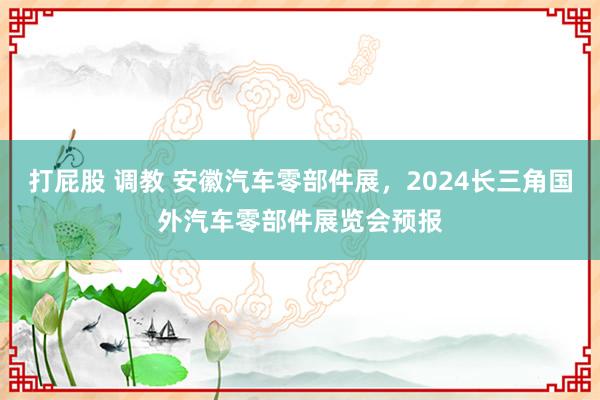 打屁股 调教 安徽汽车零部件展，2024长三角国外汽车零部件展览会预报