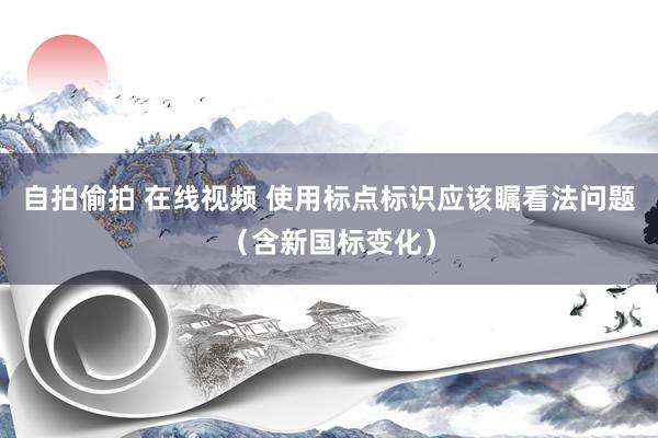 自拍偷拍 在线视频 使用标点标识应该瞩看法问题（含新国标变化）