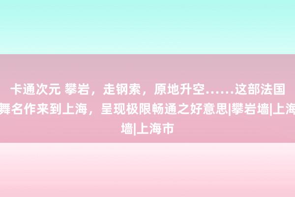 卡通次元 攀岩，走钢索，原地升空……这部法国跳舞名作来到上海，呈现极限畅通之好意思|攀岩墙|上海市