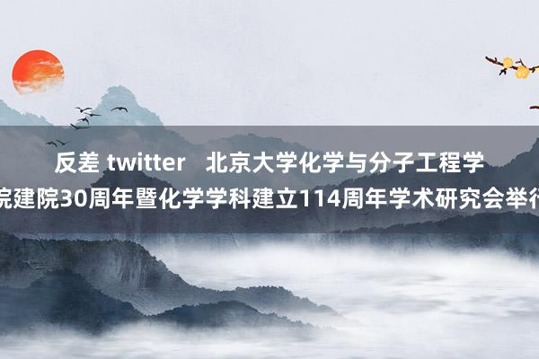 反差 twitter ﻿  北京大学化学与分子工程学院建院30周年暨化学学科建立114周年学术研究会举行